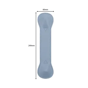 Weighted leather bookmark for reading, light blue page holder with 240mm length and 60mm width