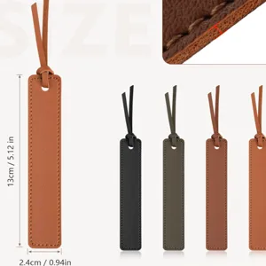 Leather bookmark with tassel long reading page marker set in assorted classic colors