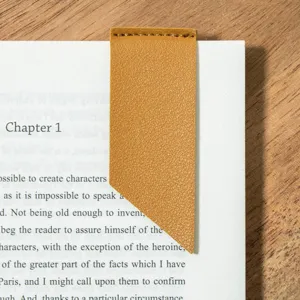 Brown PU leather page bookmark for reading book marker cute stationery accessories