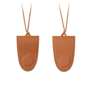 Portagafas magnético de cuero portátil con cordón para el cuello para gafas de sol.