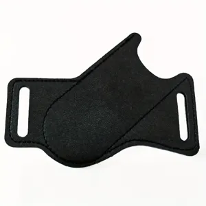 Schwarze Leder EDC Werkzeugtasche für Outdoor Taschenmesser, Gürtelschlaufe Detail.