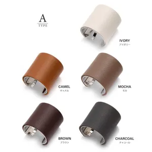 Pinza de pelo minimalista de cuero PU y metal coleta accesorio elegante para el cabello