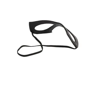 Black masquerade eye mask for Halloween party costume role play accessory detail view