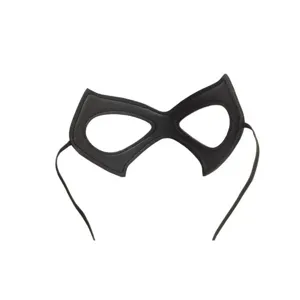 Black leather superhero domino mask for Halloween costume party dress up role play props.