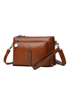 Women's Vintage PU Leather Crossbody Bag Multi-Compartment Casual Shoulder Handbag Daily Travel Purse