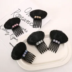 Korean Style Women Hair Volumizing Pad Invisible Root Volumizer Rhinestone Floral Hair Comb Hair Styling Accessories