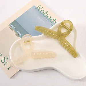 Extra large acrylic hair claw clip for thick hair, elegant cross design shark clip set.