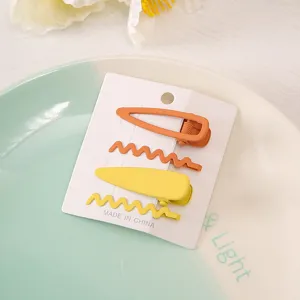 Niedliche bunte wellige Haarspangen Set, Bonbonfarben Metall Haarnadeln für Pony Seitenhaar.