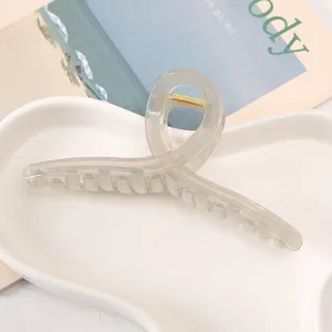 Extra large acrylic hair claw clip vintage Morandi design hair catcher for thick hair styling