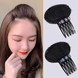 Schwarzes Haarkissen Ansatz Volumen Haarspange unsichtbare Haareinlagen Styling Werkzeug