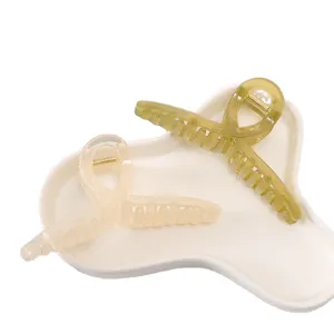 Extra large acrylic hair claw clip vintage morandi hair styling accessory for thick hair