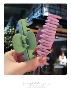 Korean matte large hair claw clips set, cute non-slip shark clips for thick hair styling.