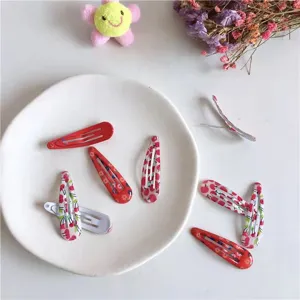 Horquillas para el pelo con estampado de cereza estilo coreano accesorios bonitos