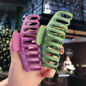 Korean Matte Large Hair Claw Clips Set of 2 Aesthetic Shark Clips for Thick Hair Styling