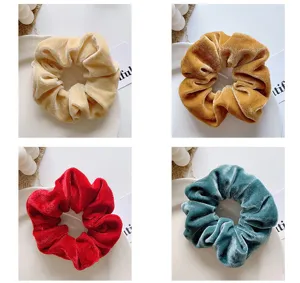 Chouchous en velours lot de 4 attaches cheveux souples et élastiques pour accessoires quotidiens