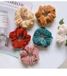 Lot de chouchous en velours pour femmes, élastiques à cheveux doux, accessoires colorés.