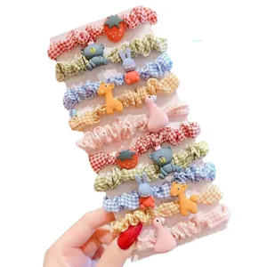 Set di elastici per capelli a quadri carini per bambini con ciondoli 3D vista principale