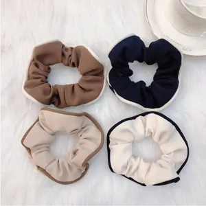Korean style fabric hair scrunchies set, soft elastic ponytail holders for daily styling.