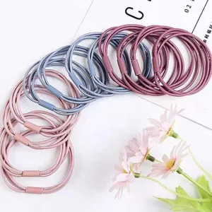 Minimalist High Elasticity Fabric Hair Ties Three-In-One Multi-Strand Braided Ponytail Holders Solid Color Seamless Elastic Hair Bands For Women Daily Hair Accessories