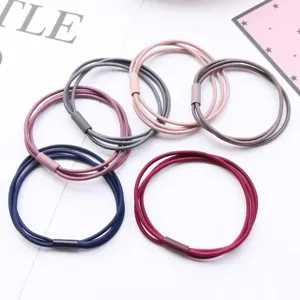 High elasticity hair ties set, simple multi-strand elastic hair bands for women daily use.
