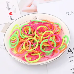 Colorful elastic hair ties for girls, small cute stretchy rubber bands for daily styling.