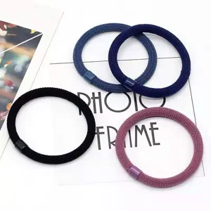 Korean style thickened high elasticity hair ties set, durable nylon mesh hair rope accessories.