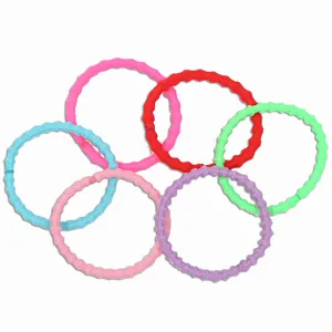 Colorful elastic hair ties set, durable thin hair bands for women and kids daily styling.