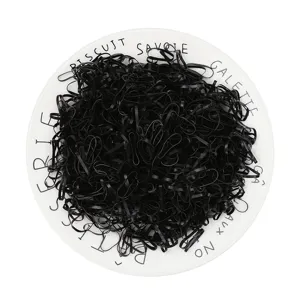 Bulk pack black hair rubber bands for women and kids, high elasticity small hair ties loops.