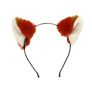Cute plush fox ears headband soft fluffy animal ear hair hoop party cosplay hair accessory