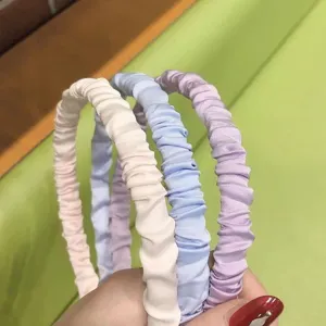 Korean style satin pleated headband cute hair hoop sweet daily face washing hair accessories