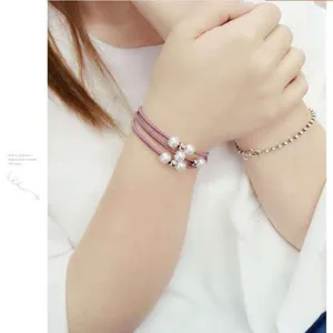 Korean style multi-strand pearl hair tie, elegant elastic hair rope for women and girls daily wear.