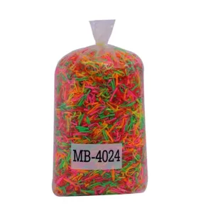Colorful elastic hair ties for kids, mini rubber bands in transparent bag, daily hair accessories.