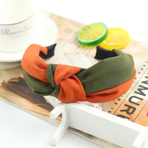 Korean style fabric twisted knot headband wide hair hoop fashion women hair accessories