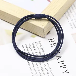 Elastico per capelli blu scuro quattro in uno fermacoda fatto a mano nodo accessorio