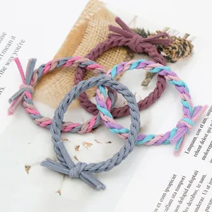 Korean color-matching braided hair ties, high elasticity thickened handmade knotted hair accessories