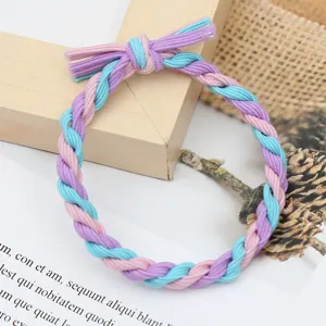 Colorful braided hair tie elastic handmade hair rope cute accessories for women daily wear