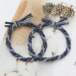 Korean style color-block braided hair tie high elasticity thickened hair rope accessories