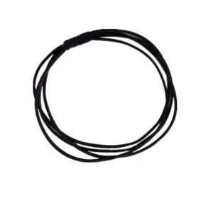 Elastico per capelli nero a più fili con nodo fatto a mano per lo styling quotidiano.