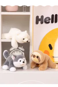 Cute plush toy set lazy animal polar bear husky sloth desktop healing decoration soft material