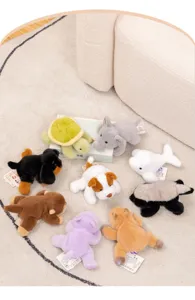 Cute lying animal plush toys set, soft stuffed turtle elephant dog plush dolls desktop decor