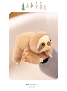Cute hanging sloth plush toy soft stuffed animal healing desktop decoration detail