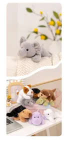 Cute lying plush animal desktop healing ornament soft toy lovely collection gift set