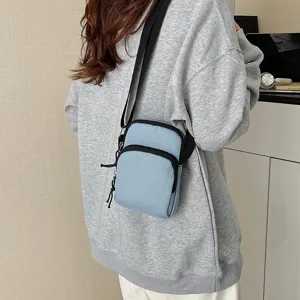 Stylish minimalist women shoulder crossbody bag lightweight solid color phone coin purse daily use