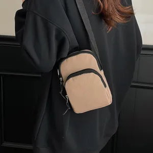 Women casual crossbody bag solid color small shoulder phone pouch lightweight outdoor daily use