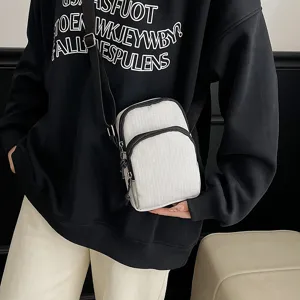 Casual grid crossbody bag for women, lightweight mobile phone pouch and minimalist small shoulder bag.