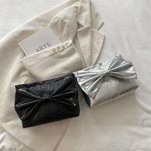 Stylish large capacity bow evening clutch bag women fashion minimalist elegant purse