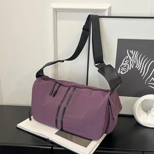 Large capacity shoulder crossbody bag casual minimalist travel bag versatile storage purple