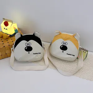 Cute cartoon animal kids crossbody bag canvas shoulder bag for children daily outdoor use