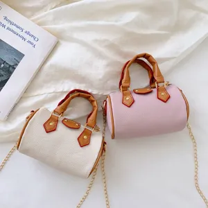 Kids mini pillow shoulder bag, trendy chain strap handbag, cute crossbody coin purse for girls.