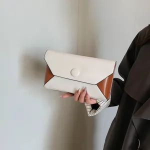 Color block clutch bag for women, elegant envelope design, perfect evening party purse.
